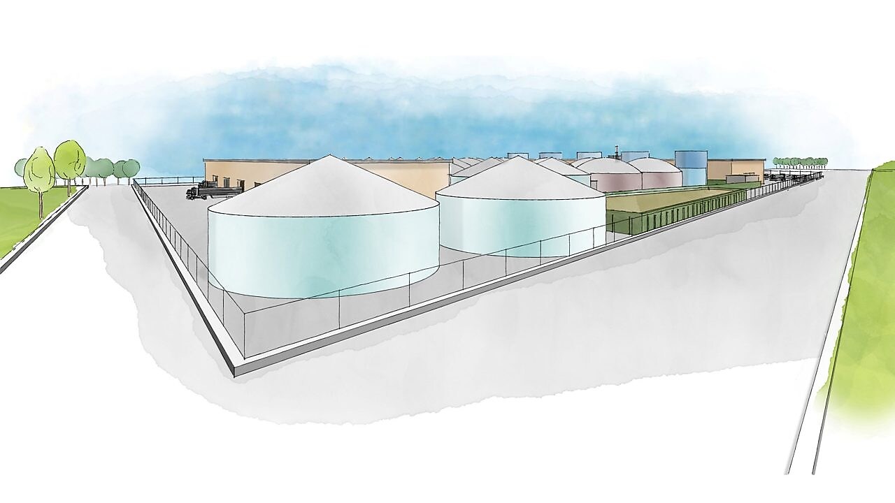 Zeichnung einer Biomethananlage