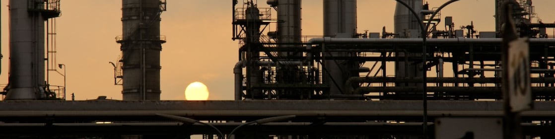 Refinery at night