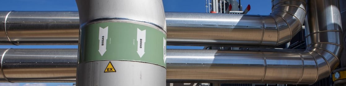 Biogas pipes at Shell Midtfyn