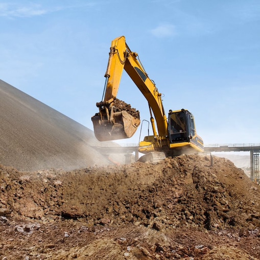Bagger auf Baustelle