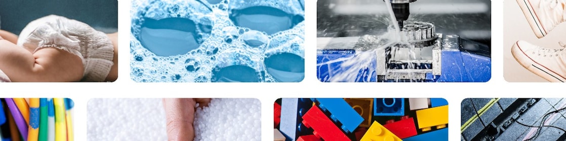 Mosaic image, including image of plastics and water