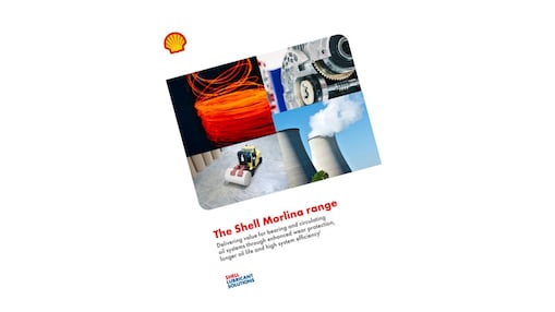 Broschüre zu Shell Morlina Umlaufölen mit Lagern, Stahldraht, Zahnrädern und industriellen Anwendungen