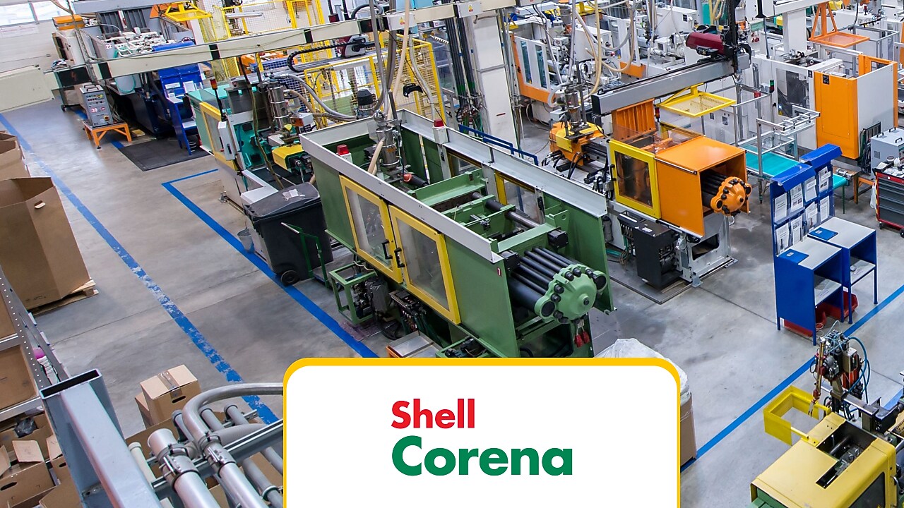Shell Corena Kompressorenöl für effiziente Schmierung und lange Lebensdauer in industriellen Fertigungsanlagen