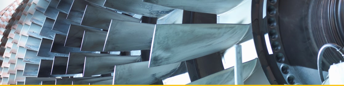 Nahaufnahme von Turbinenschaufeln