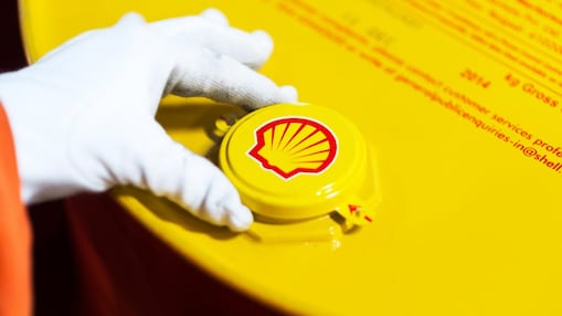 Das Shell-Logo auf einem Tankdeckel