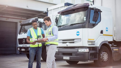 Foto eines LKW-Fuhrparkservices von Shell, der mit der Tankkarte genutzt werden kann