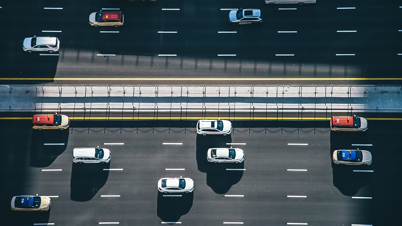 Eine Autobahn von oben