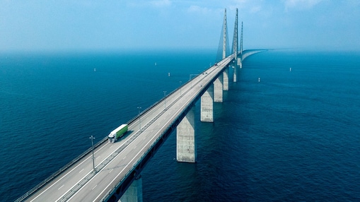 Die Öresundbrücke, die Dänemark mit Schweden verbindet.