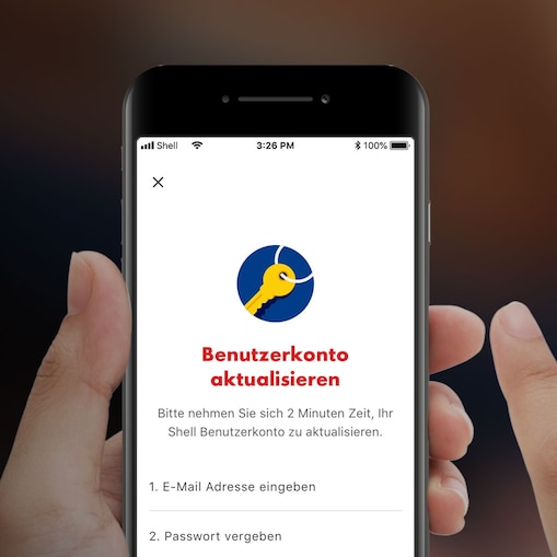 Ein Smartphone mit der Shell App und dem Shell ClubSmart anken Angebot